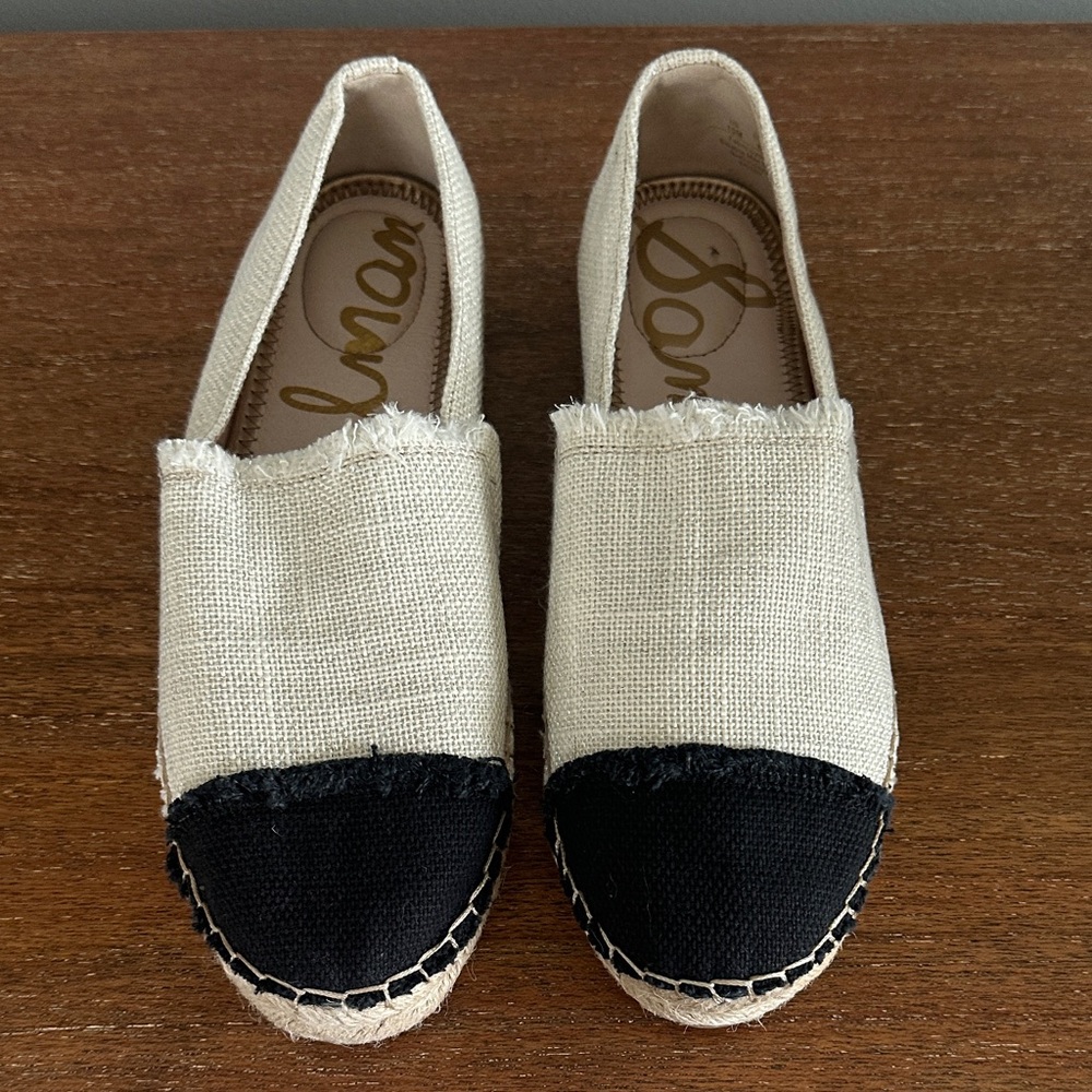 Sam Edelman Black and Cream Espadrilles